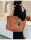 Fashion Brown Bag Solid Color Stitching Soft Leather Shoulder Bag