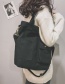 Fashion Black Canvas Wideband Stitching Contrast Color Shoulder Messenger Bag