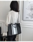 Fashion Black Canvas Stitching Contrast Linen One Shoulder Diagonal Bag