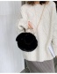 Fashion Dark Brown Hairy Bunny Ears Chain Crossbody Shoulder Bag