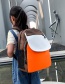 Fashion Orange Contrasting Contrast Canvas Backpack