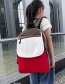 Fashion Red Stitching Contrast Canvas Backpack