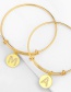 Fashion Z Gold Diamond Round Letter Push Pull Bracelet