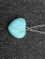Fashion Turquoise Heart Love Heart Stainless Steel Stone Pendant Necklace