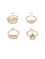 Fashion Golden 4-piece Alloy Diamond Geometric Ring