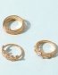 Fashion Golden 3-piece Alloy Diamond Geometric Ring