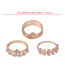 Fashion Golden 3-piece Alloy Diamond Geometric Ring