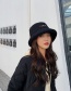 Fashion Black Thickened Rabbit Fur Letter Embroidery Fisherman Hat