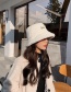 Fashion White Thicken Rabbit Fur Letter Embroidery Fisherman Hat
