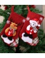 Fashion Bear Linen Santa Elk Christmas Stocking