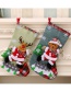 Fashion Bear Linen Santa Christmas Stocking Gift Bag