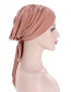 Fashion Wine Red Pure Color Crystal Hemp Long Tail Bow Turban Hat