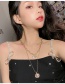 Fashion Golden Portrait Round Pearl Alloy Multilayer Necklace