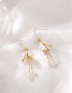 Fashion Golden Petal Pearl Tassel Earrings
