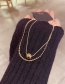 Fashion Golden Round Beads Real Gold-plated Multilayer Necklace