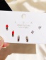 Fashion Golden Micro-inlaid Zircon Capsule Small Pill Earring Set