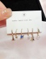 Fashion Golden Micro-inlaid Zircon Airplane Universe Planet Earrings Set