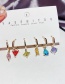Fashion Golden Micro-set Zircon Asymmetric Geometric Earrings Set
