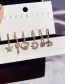 Fashion Real Gold Plated Micro-inlaid Zircon Star Key And Planet Earrings Set