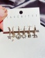 Fashion Real Gold Plated Micro-inlaid Zircon Star Key And Planet Earrings Set