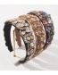 Fashion Brown Fabric Alloy Diamond-studded Geometric Headband