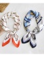 Fashion Positioning Leather Buckle Rice Printed Geometric Imitation Pearl Square Scarf