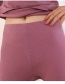 Fashion Cherry Blossom Powder Plus Velvet Round Neck Double-sided Brushed Womens Seamless Thermal Underwear Set
