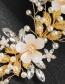 Fashion Golden Handmade Rhinestone Pearl Twisted Flower Hair Comb