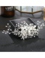 Fashion White Flower Handmade Diamond Pearl Resin Insert Comb