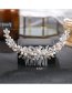 Fashion White Handmade Pearl Crystal Beaded Flower Comb