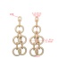 Fashion Golden Geometric Buckle Chain Earrings