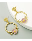 Fashion Golden Small Daisy Pearl Flower Earrings With Diamonds