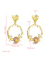 Fashion Golden Small Daisy Pearl Flower Earrings With Diamonds