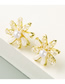 Fashion White Handmade Crystal Flower Pearl Earrings