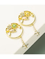 Fashion Golden Magpie Flower Alloy Diamond Earrings