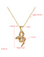 Fashion Golden Snake-shaped Pendant Necklace With Copper And Zircon