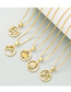Fashion Pisces Round Bead Constellation Diamond Hollow Pendant Necklace