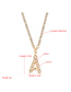 Fashion J Gold Copper-plated Real Gold Letter Pearl Hollow Necklace