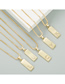 Fashion B Gold Brass Electroplated Micro-inlaid Zircon Pendant Letter Geometric Necklace