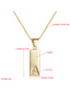 Fashion F Gold Brass Electroplated Micro-inlaid Zircon Pendant Letter Geometric Necklace