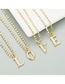 Fashion P Golden Alloy Claw Chain With Diamond Letter Pendant Necklace