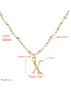 Fashion M Gold Alloy Claw Chain With Diamond Letter Pendant Necklace