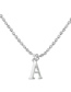 Fashion R Silver Alloy Claw Chain With Diamond Letter Pendant Necklace