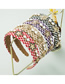 Fashion Khaki Knitted Fabric Diamond Five-pointed Star Alloy Inlaid Pearl Headband