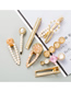 Fashion 8-piece Set Diamond And Pearl Smiley Geometric Alloy Hairpin