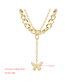 Fashion Silver Double Thick Chain Butterfly Pendant Necklace