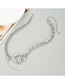 Fashion Silver Alloy Chain Heart-shaped Pendant Necklace Multilayer