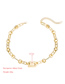Fashion Golden Thick Chain Letter Pendant Alloy Necklace