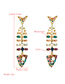 Fashion Color Herringbone Alloy Diamond Earrings