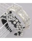 Fashion Black Diamond And Pearl Flower Sponge Hair Band